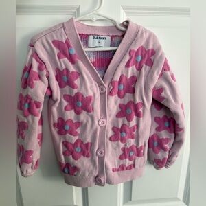 Old Navy Pink Floral Kids Cardigan Sweater
